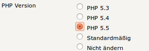 PHP 5.5 auswaehlbar